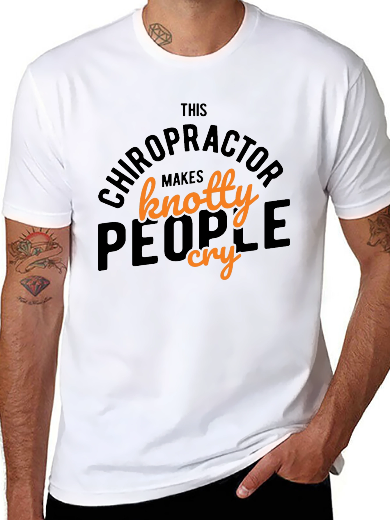 Chiropractor Knotty People Cry Graphic T-Shirt