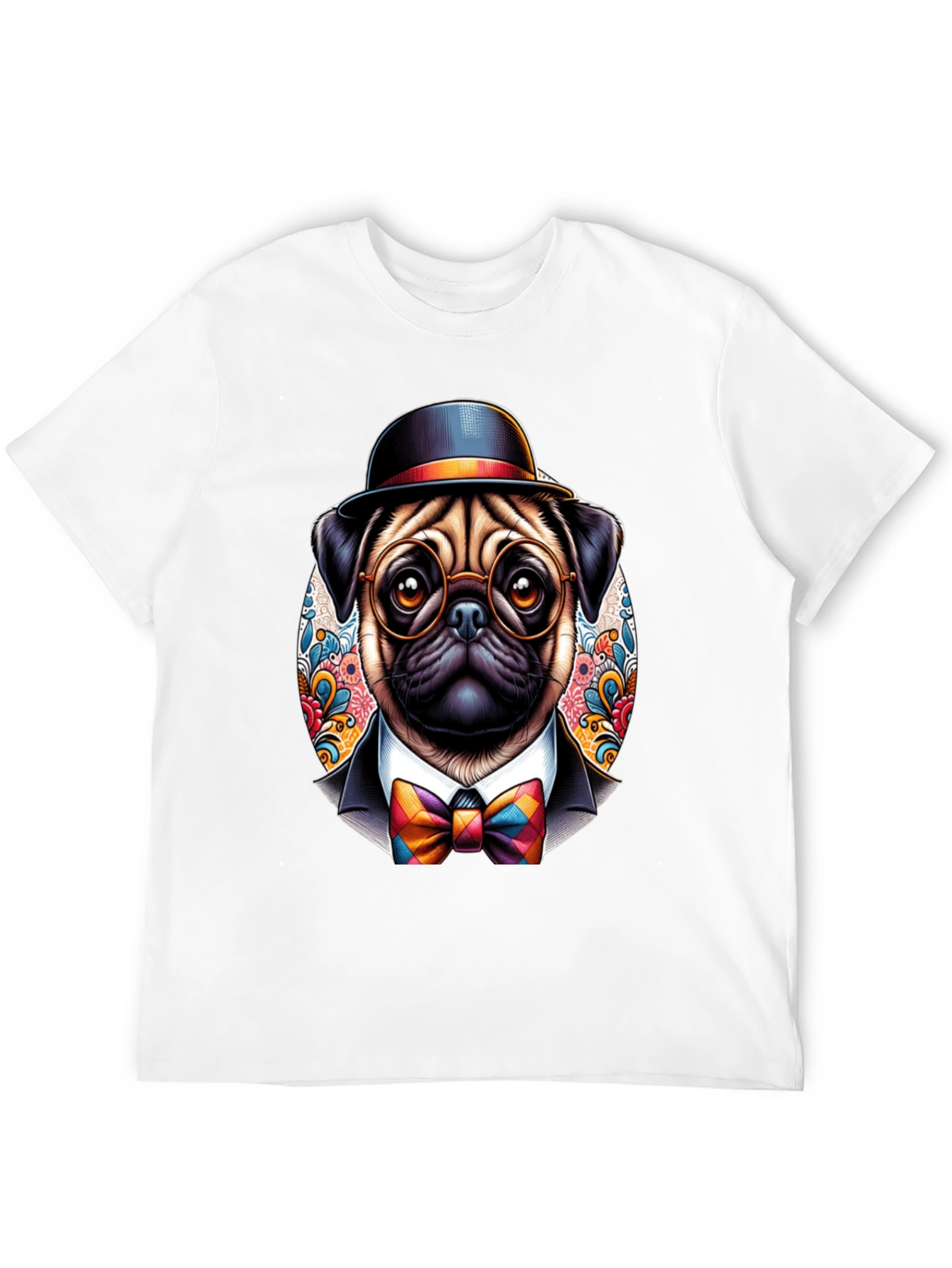 Dapper Pug T-Shirt - Stylish Dog Graphic Tee