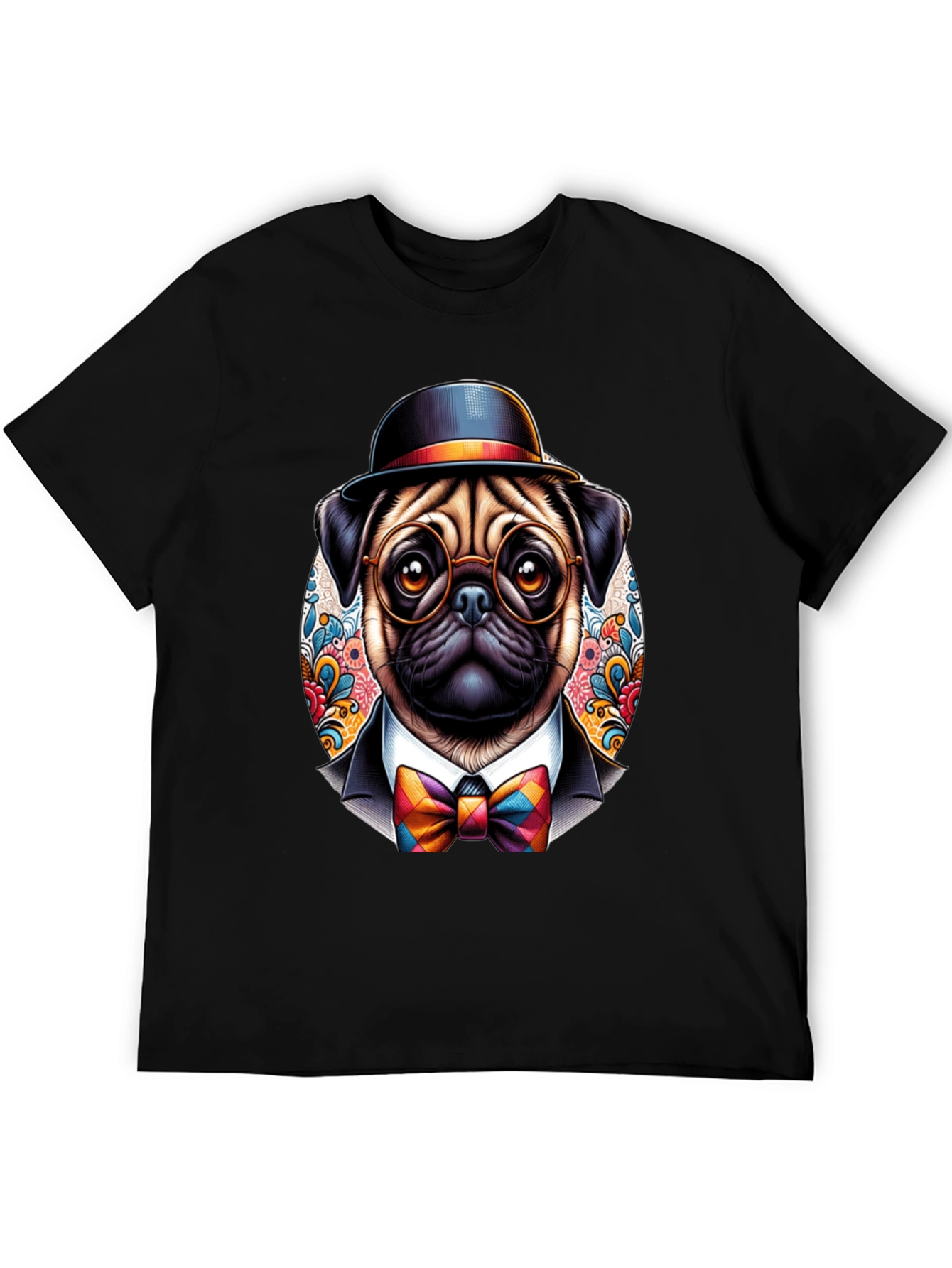 Dapper Pug T-Shirt - Stylish Dog Graphic Tee