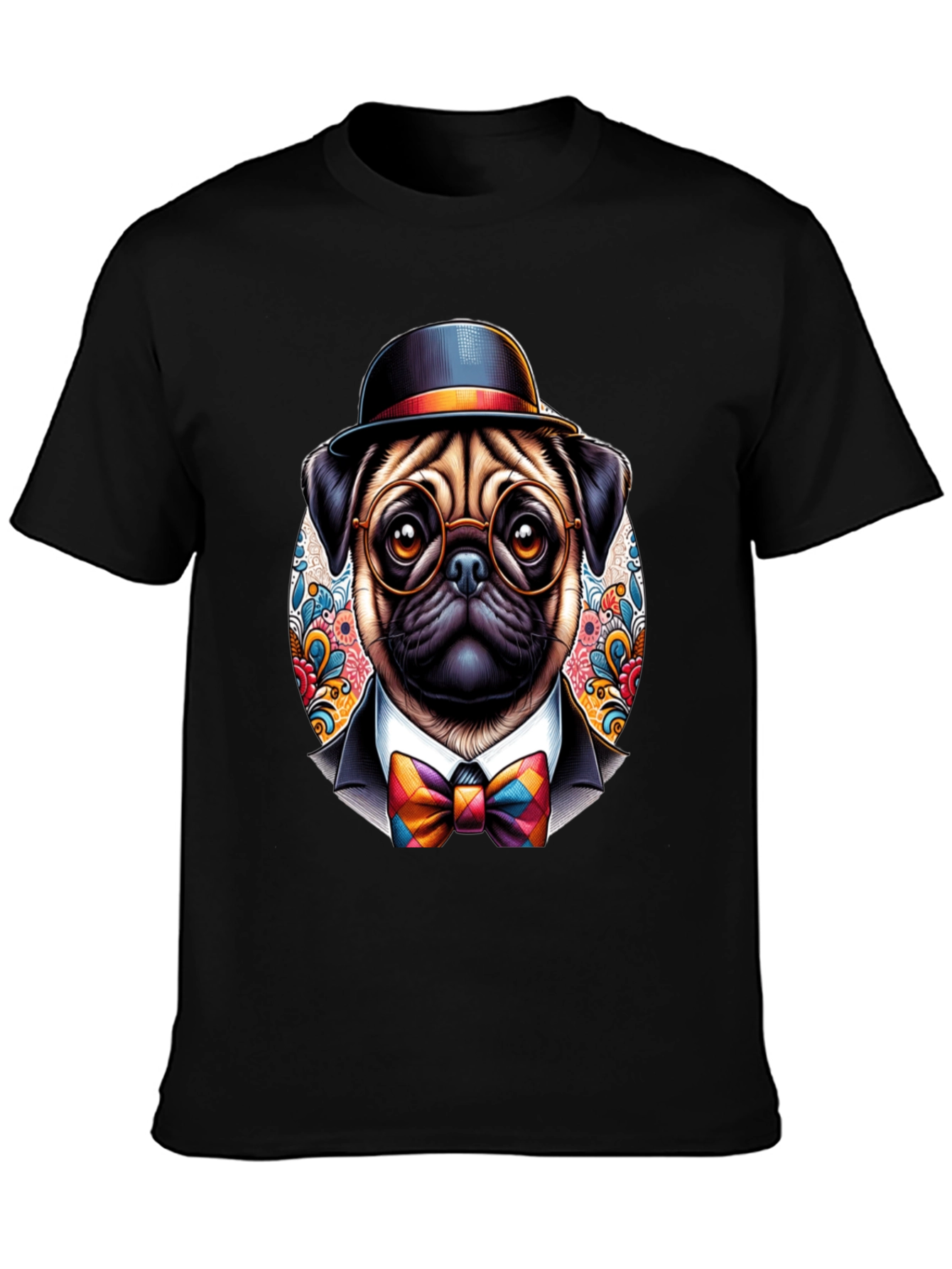 Dapper Pug T-Shirt - Stylish Dog Graphic Tee