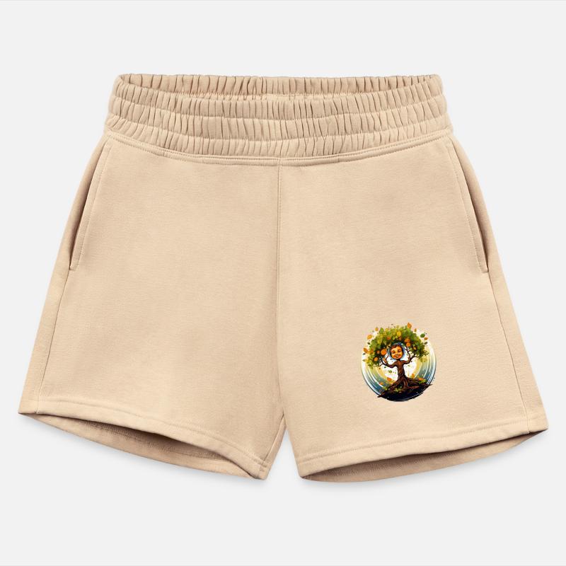 An endearing kawaii style tree pose with a smiling