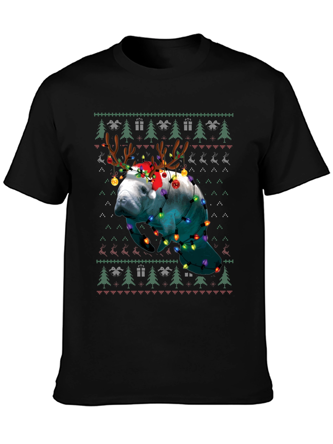 Manatee Christmas Ugly Sweater T-Shirt