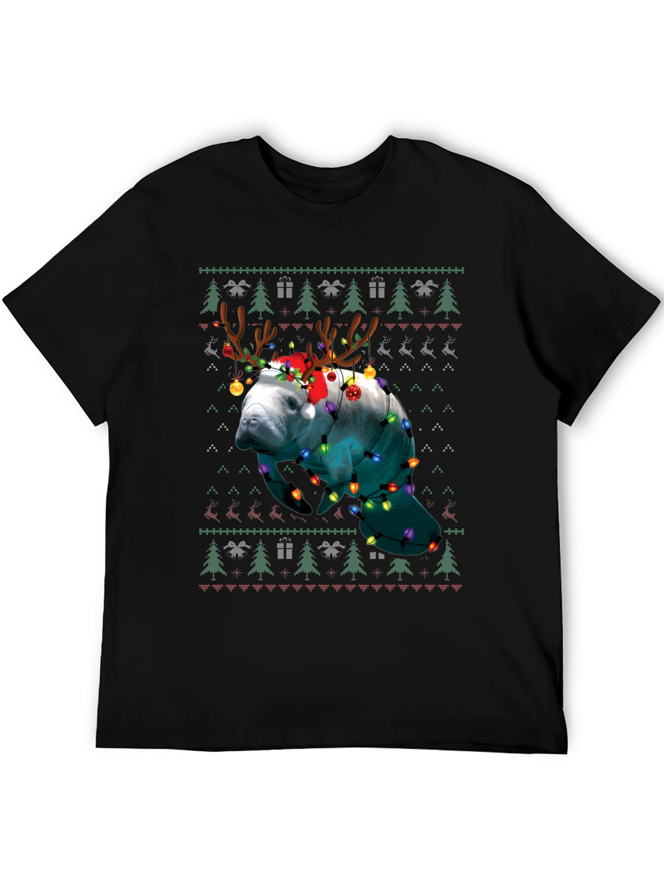 Manatee Christmas Ugly Sweater T-Shirt