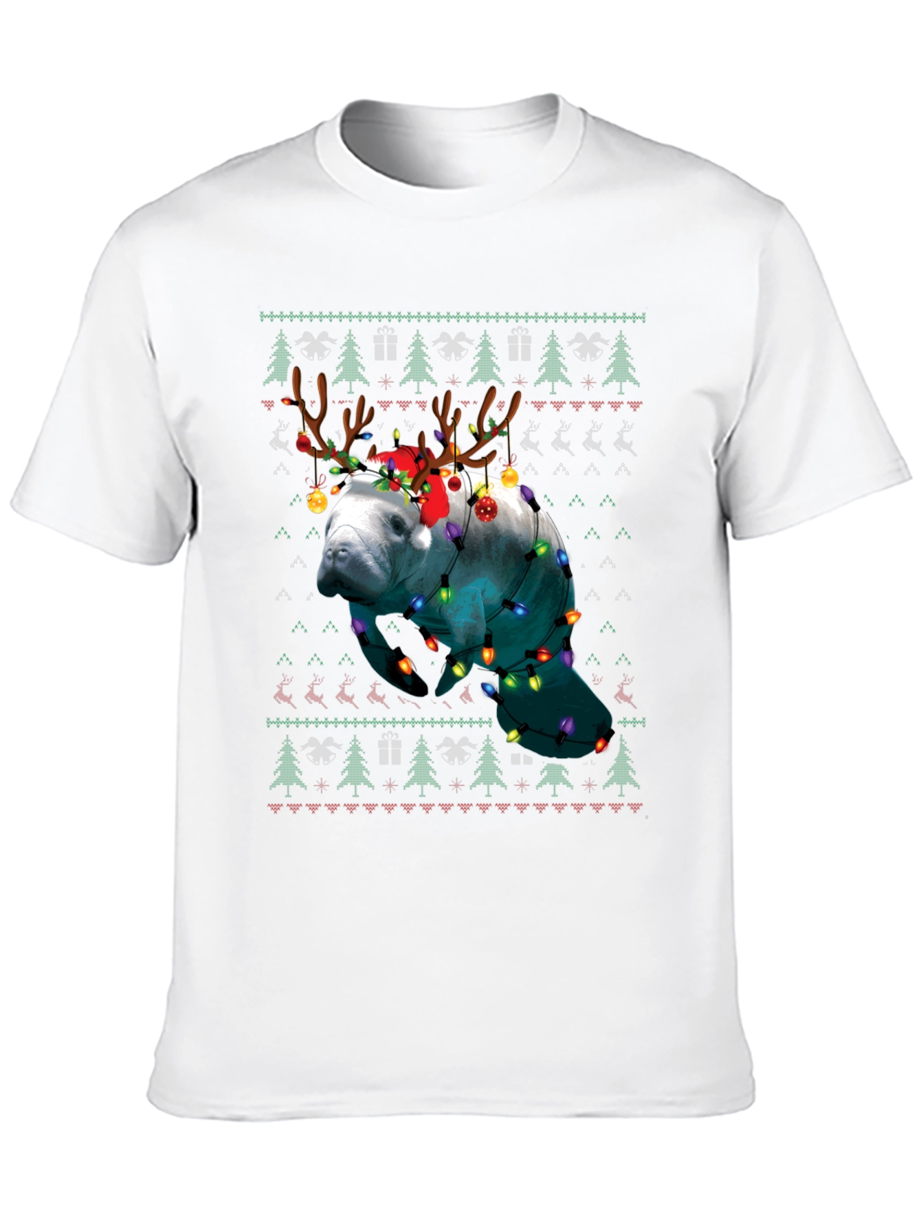 Manatee Christmas Ugly Sweater T-Shirt