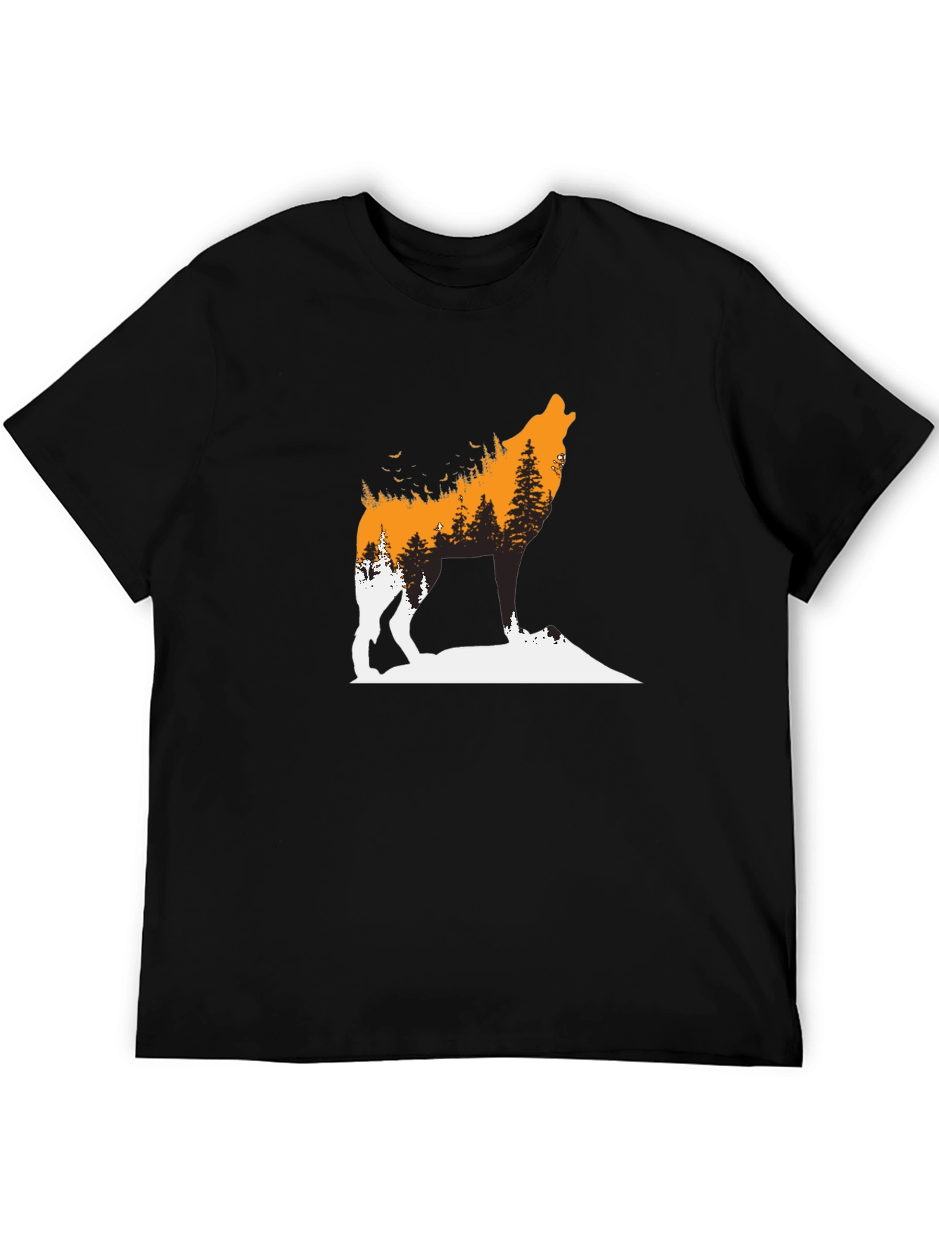 Wolf Forest Graphic Tee - Black