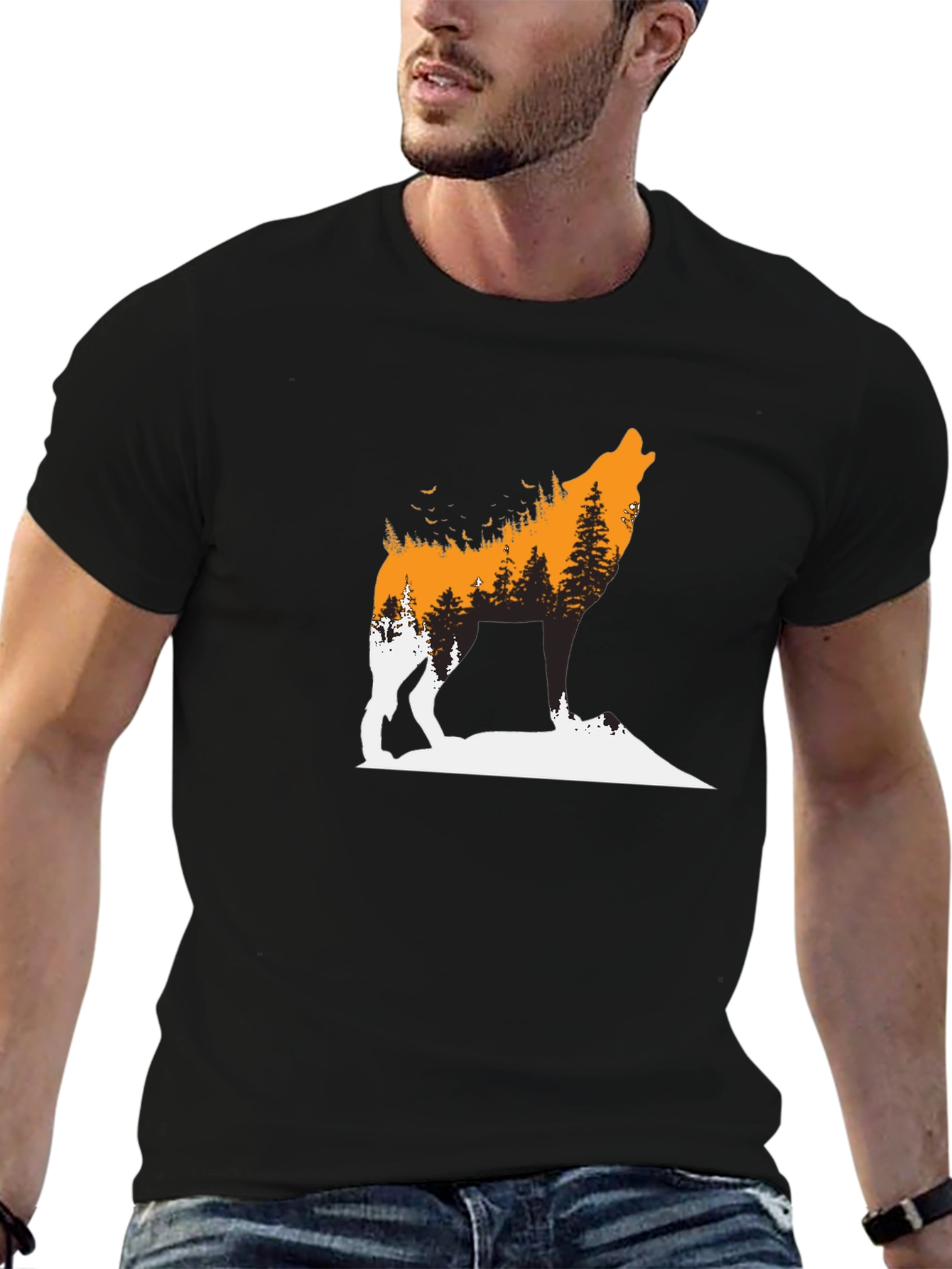 Wolf Forest Graphic Tee - Black