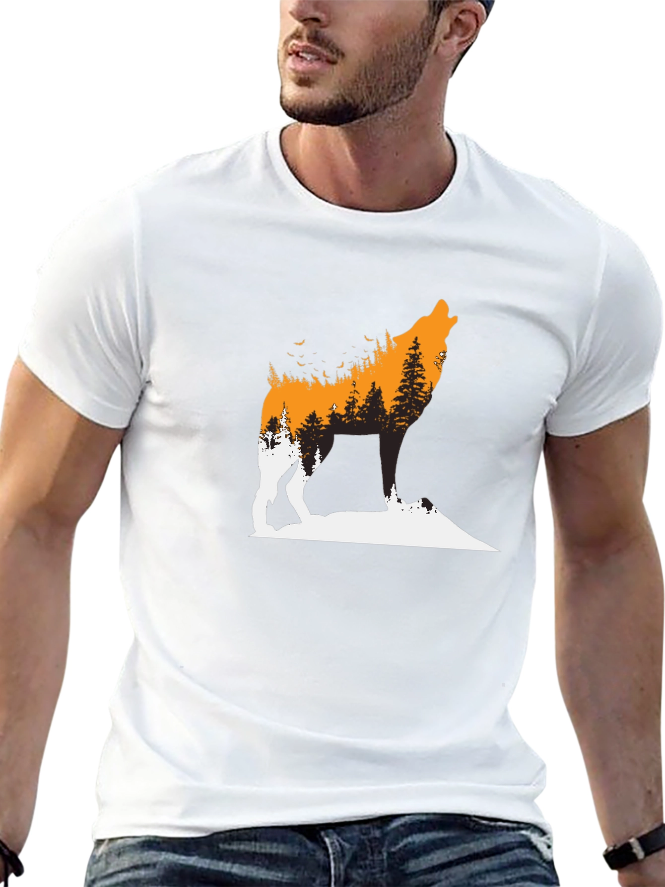 Wolf Forest Graphic Tee - Black