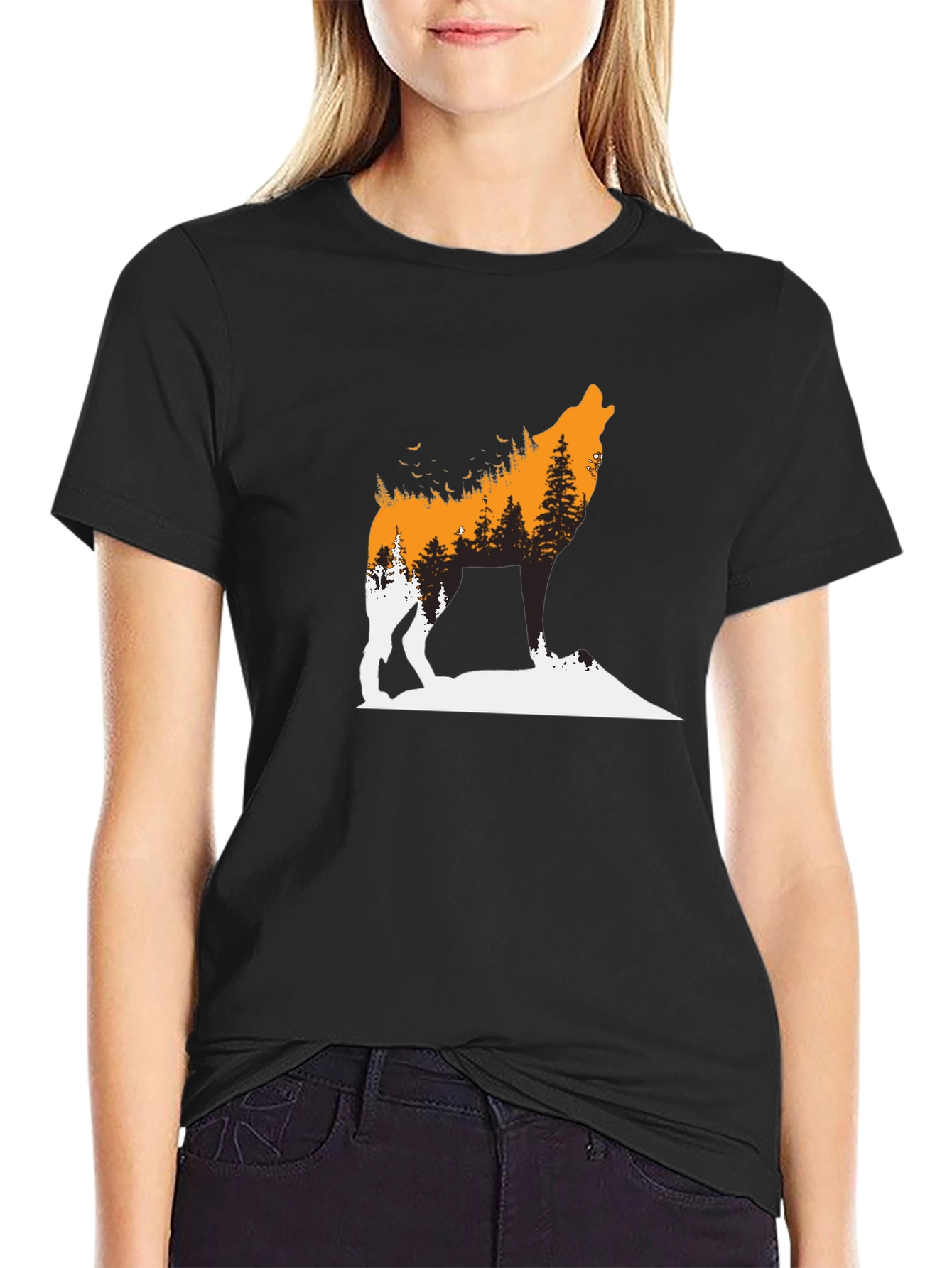 Wolf Forest Graphic Tee - Black
