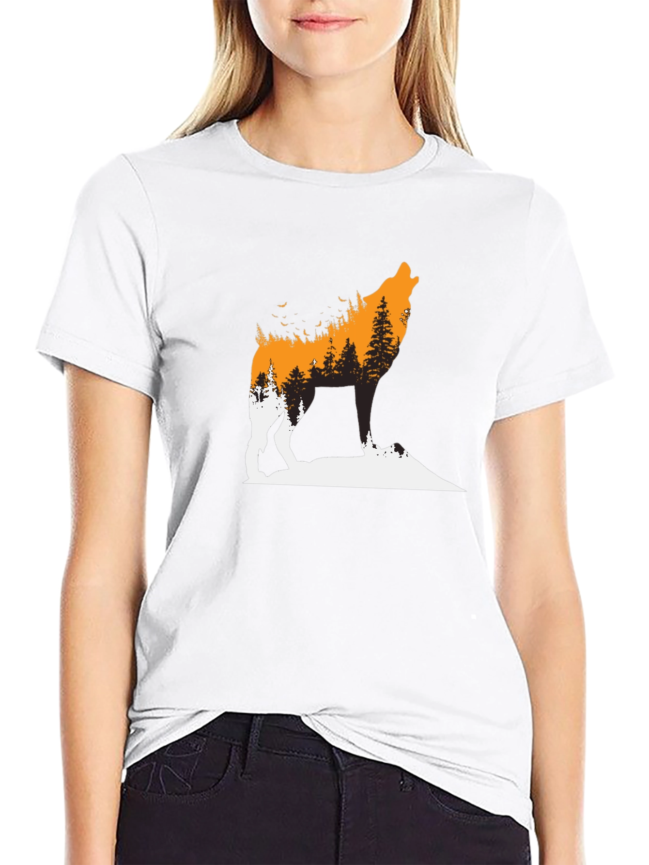 Wolf Forest Graphic Tee - Black