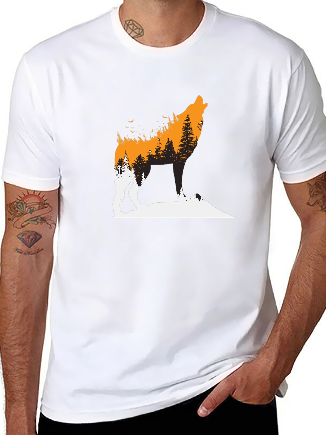 Wolf Forest Graphic Tee - Black