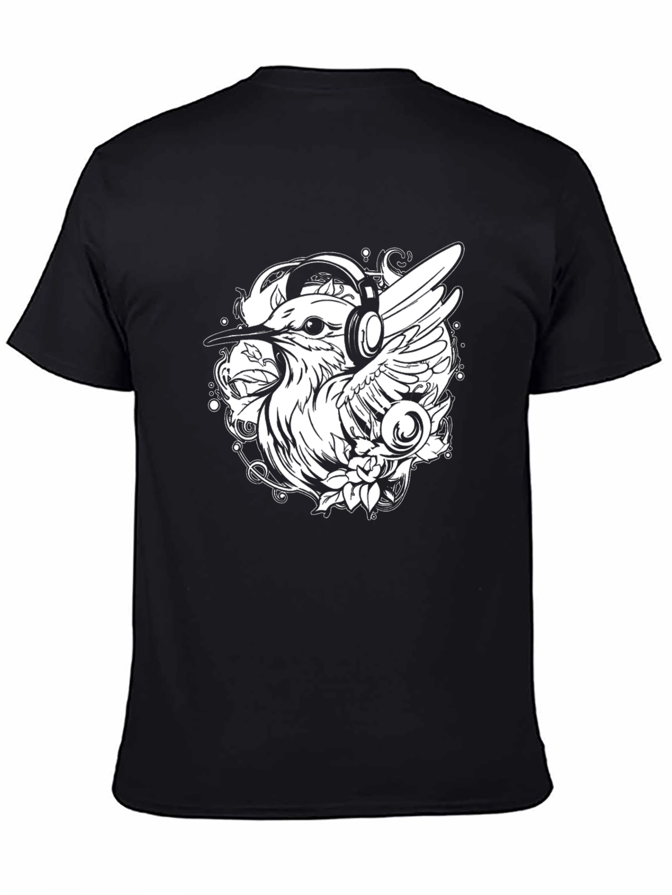 Cool Bird with Headphones Graphic Tee
