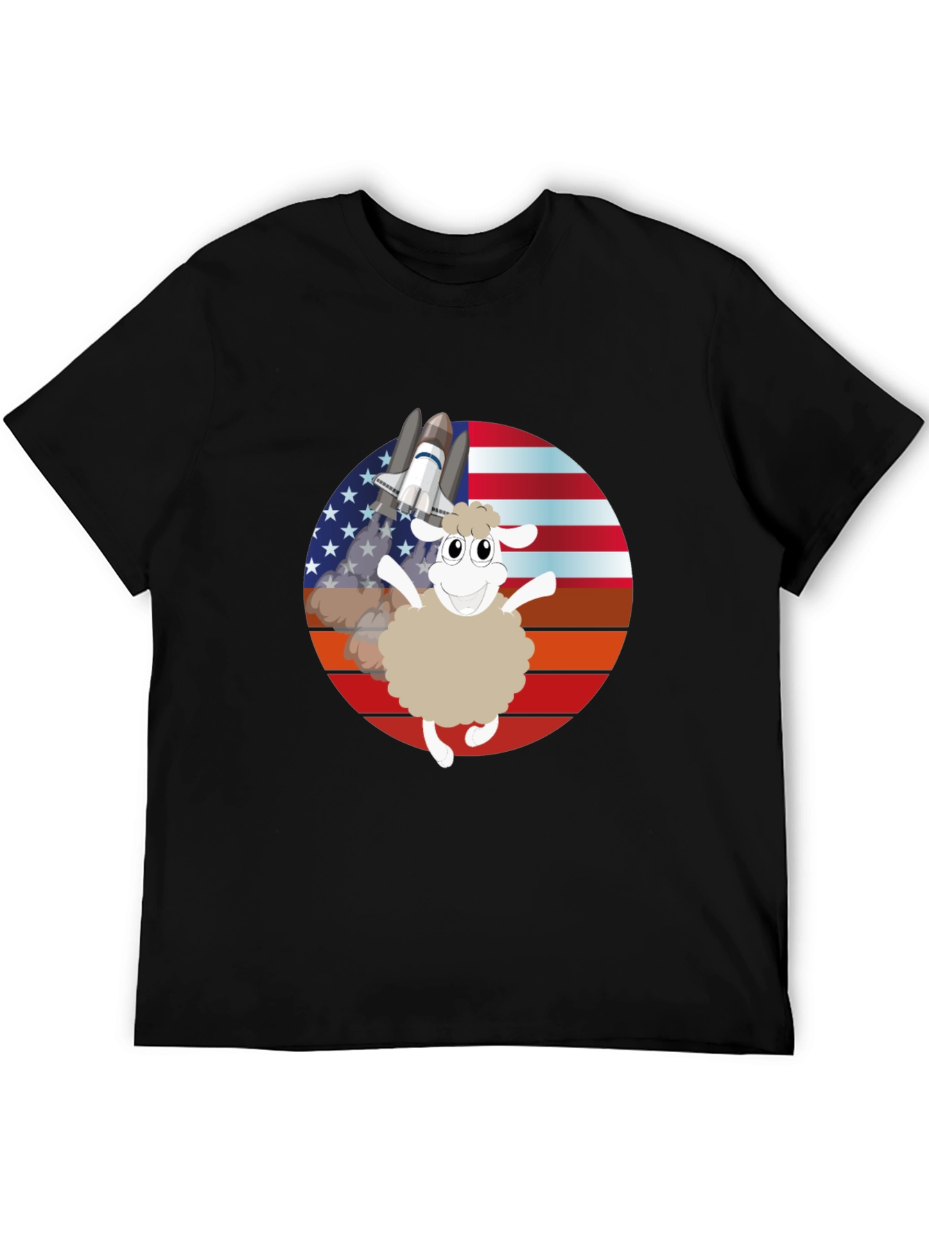 Patriotic Sheep Space Shuttle Graphic Tee