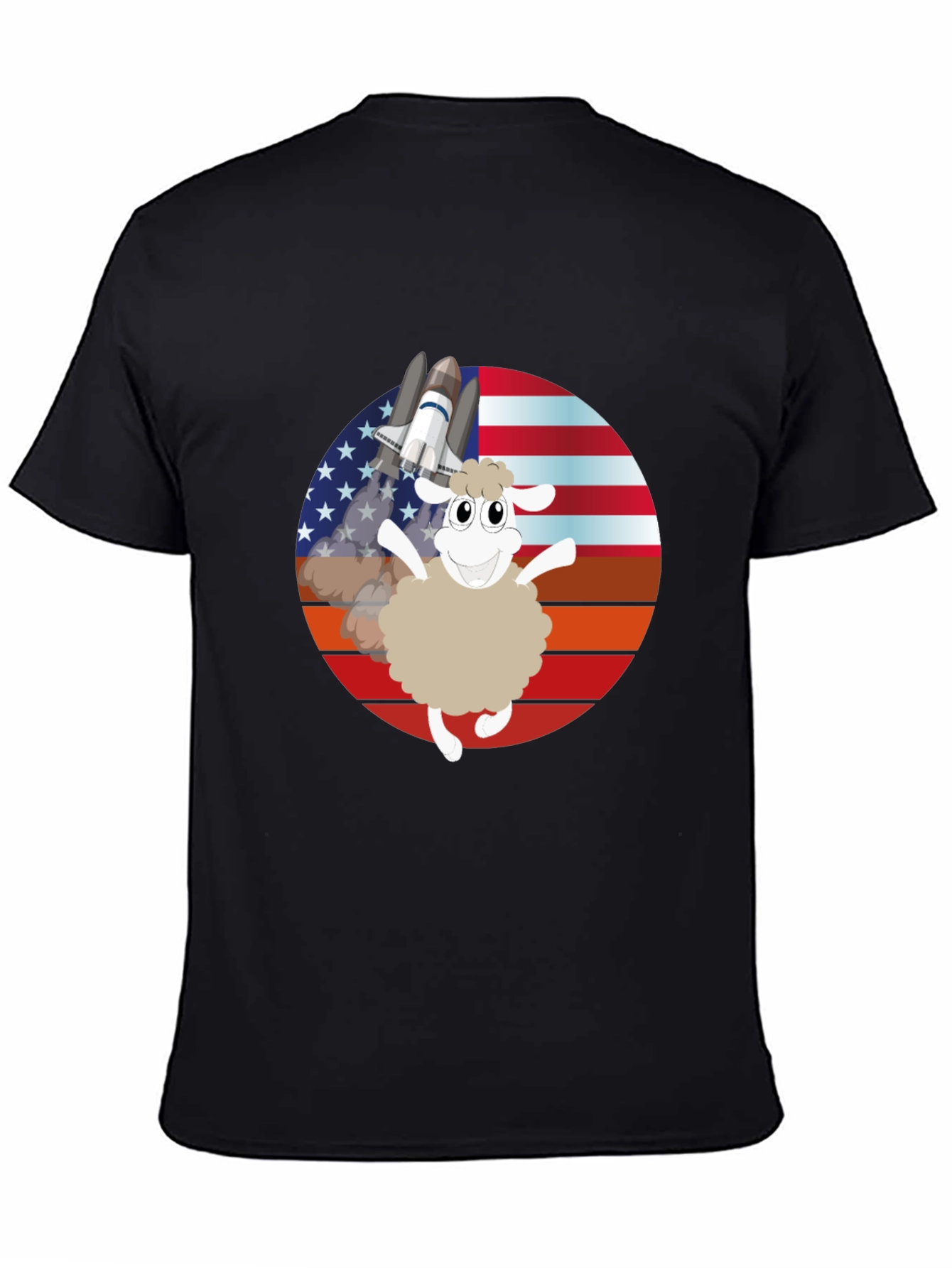 Patriotic Sheep Space Shuttle Graphic Tee