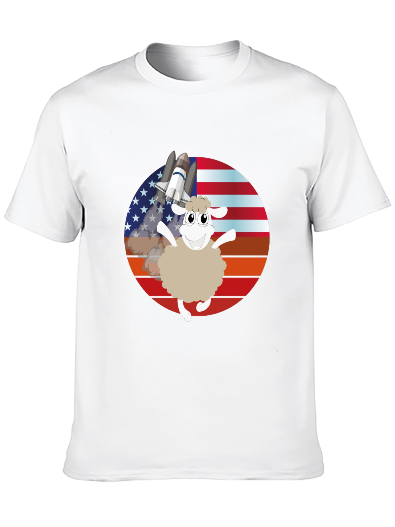 Patriotic Sheep Space Shuttle Graphic Tee