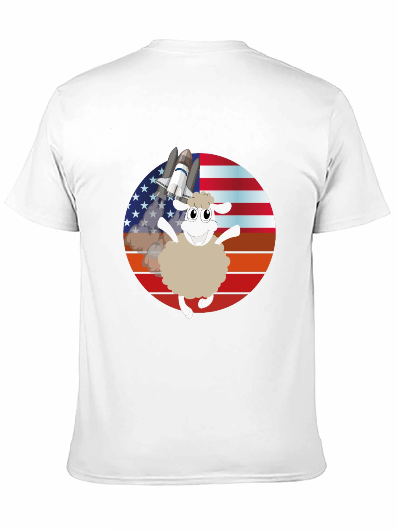 Patriotic Sheep Space Shuttle Graphic Tee