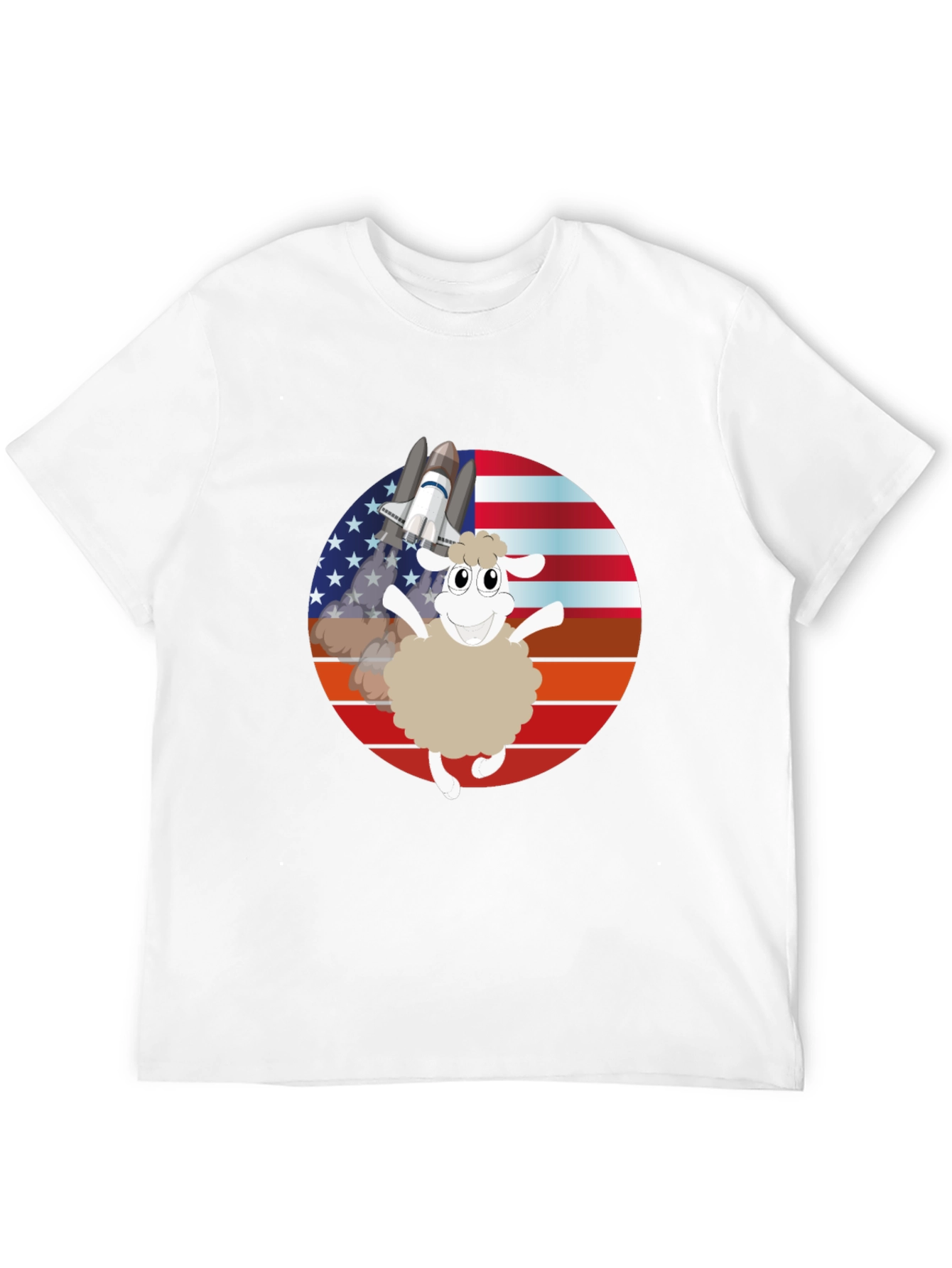 Patriotic Sheep Space Shuttle Graphic Tee