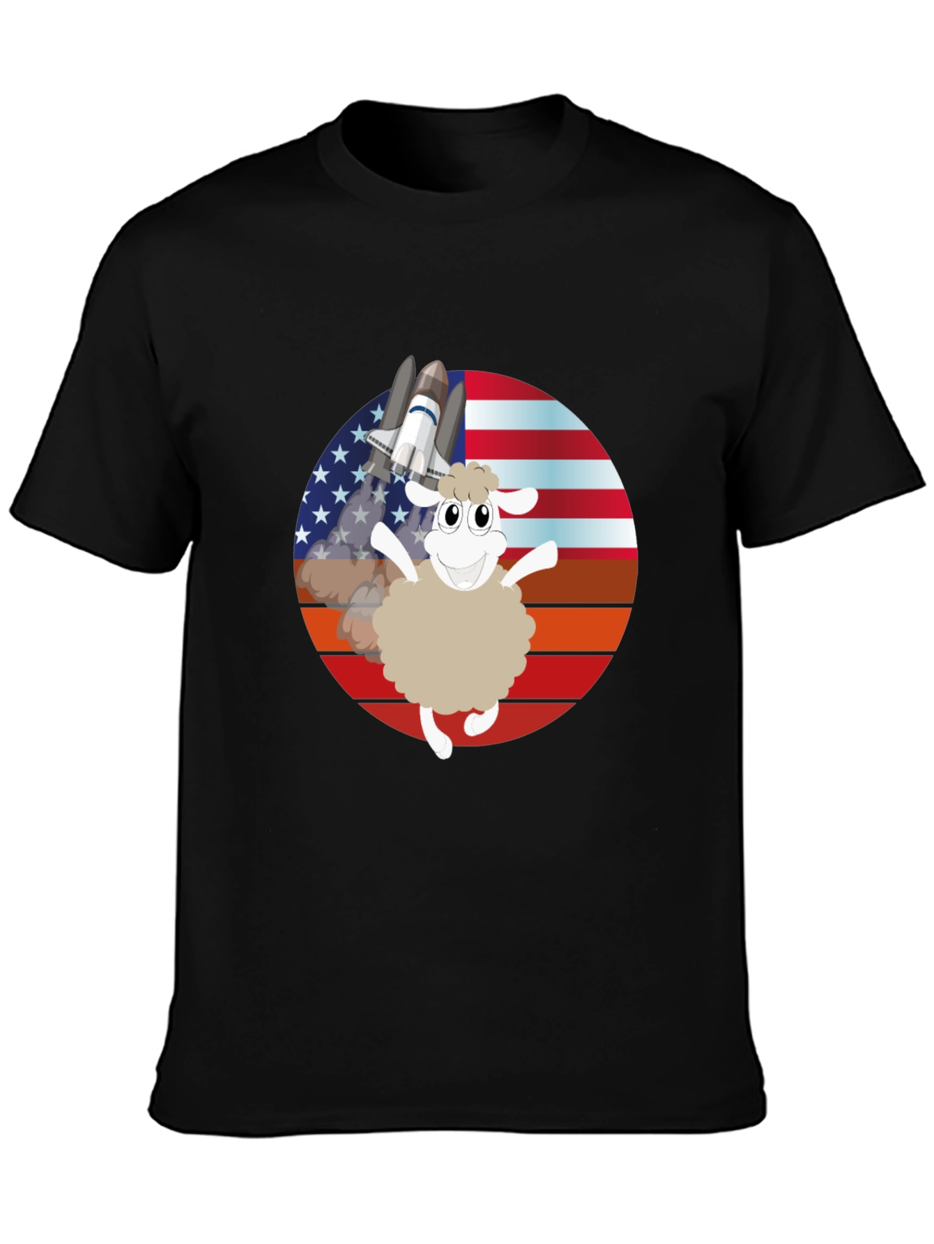 Patriotic Sheep Space Shuttle Graphic Tee