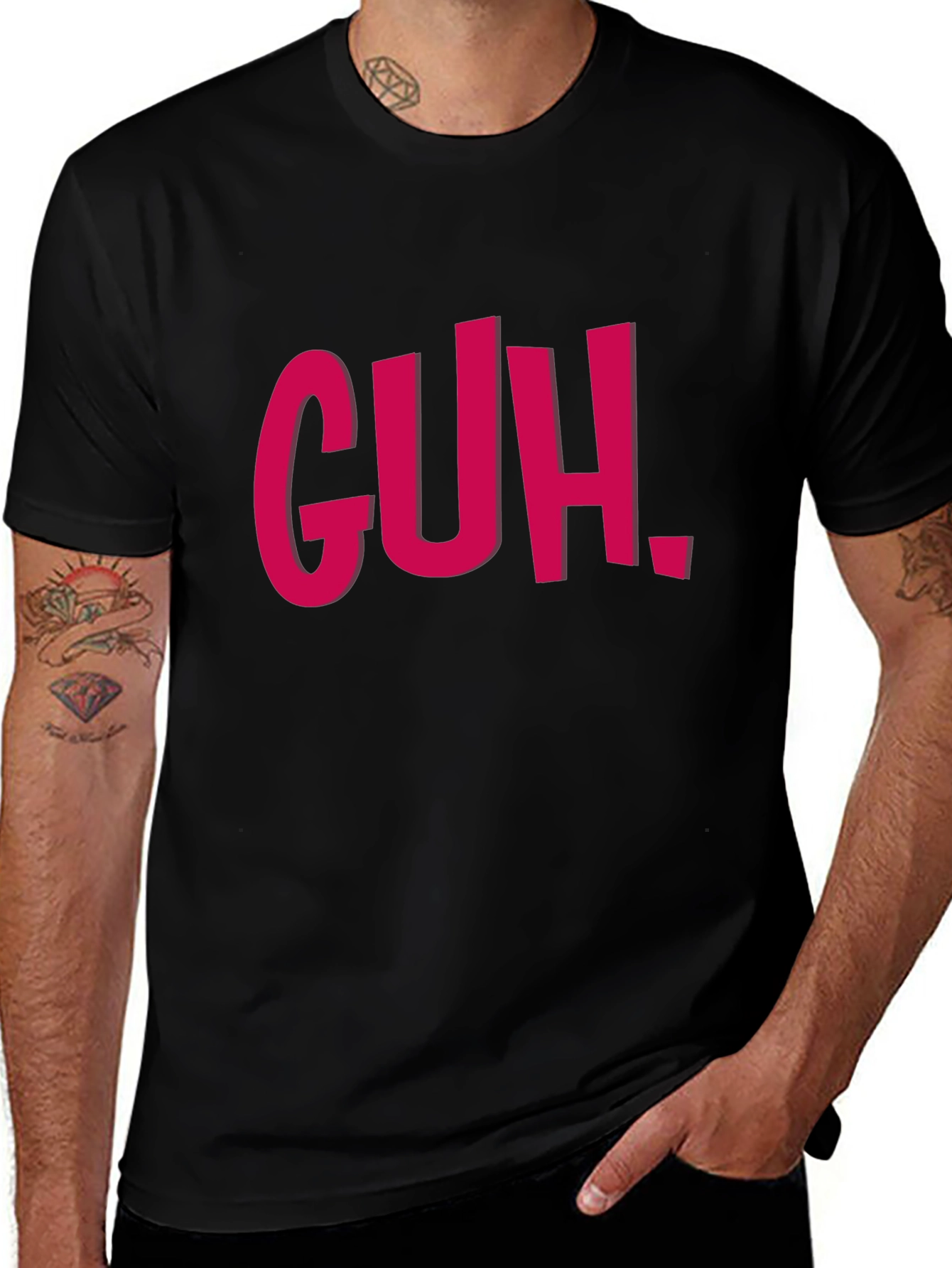 GUH. Graphic Tee - Black Casual T-Shirt