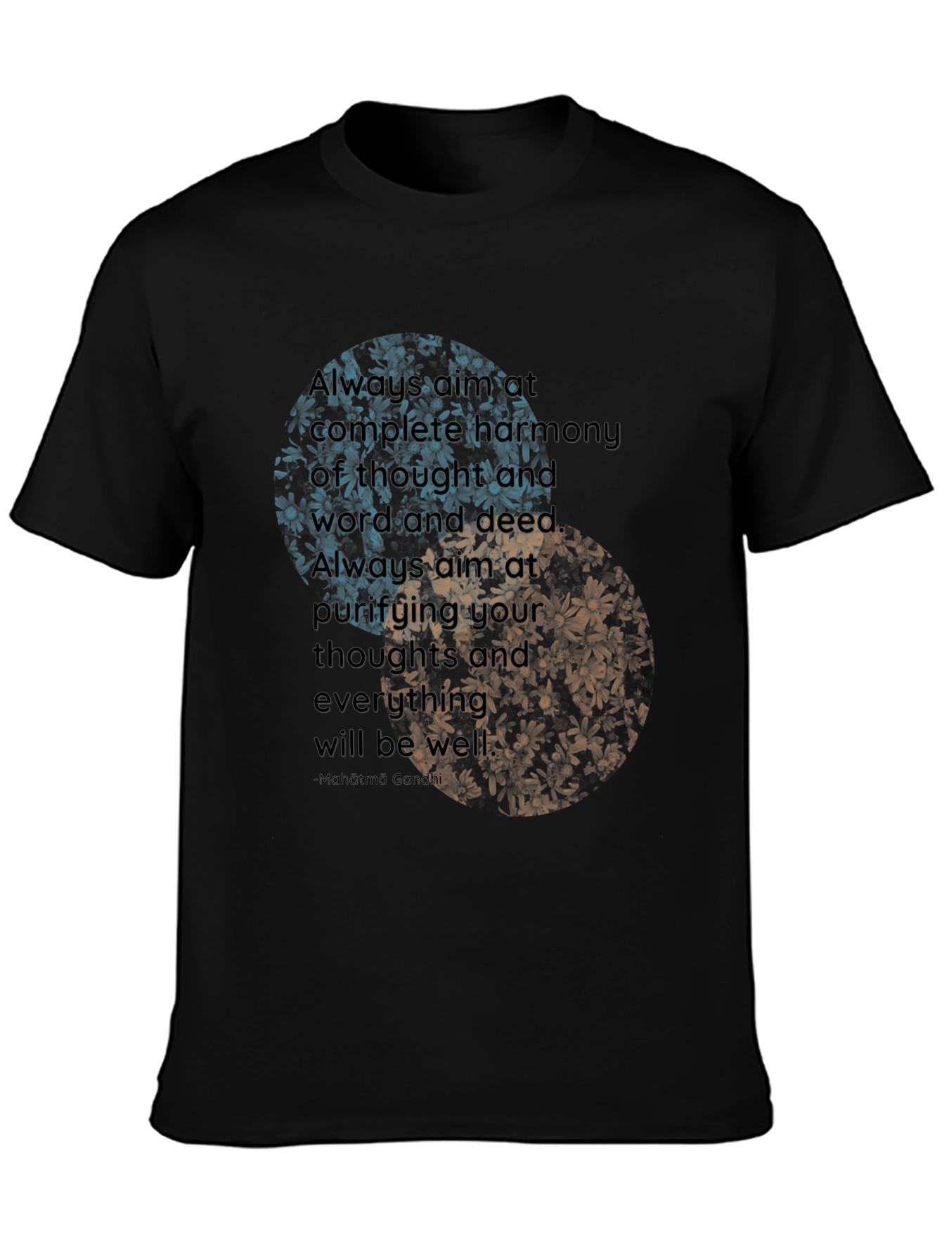 Yin Yang Floral T-Shirt - Harmony & Well-being