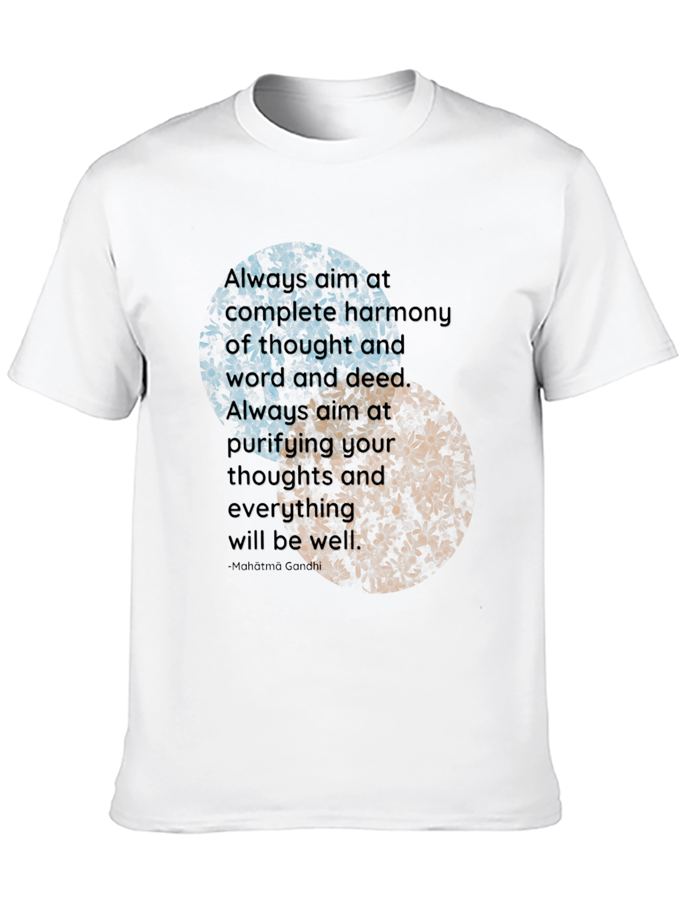 Yin Yang Floral T-Shirt - Harmony & Well-being