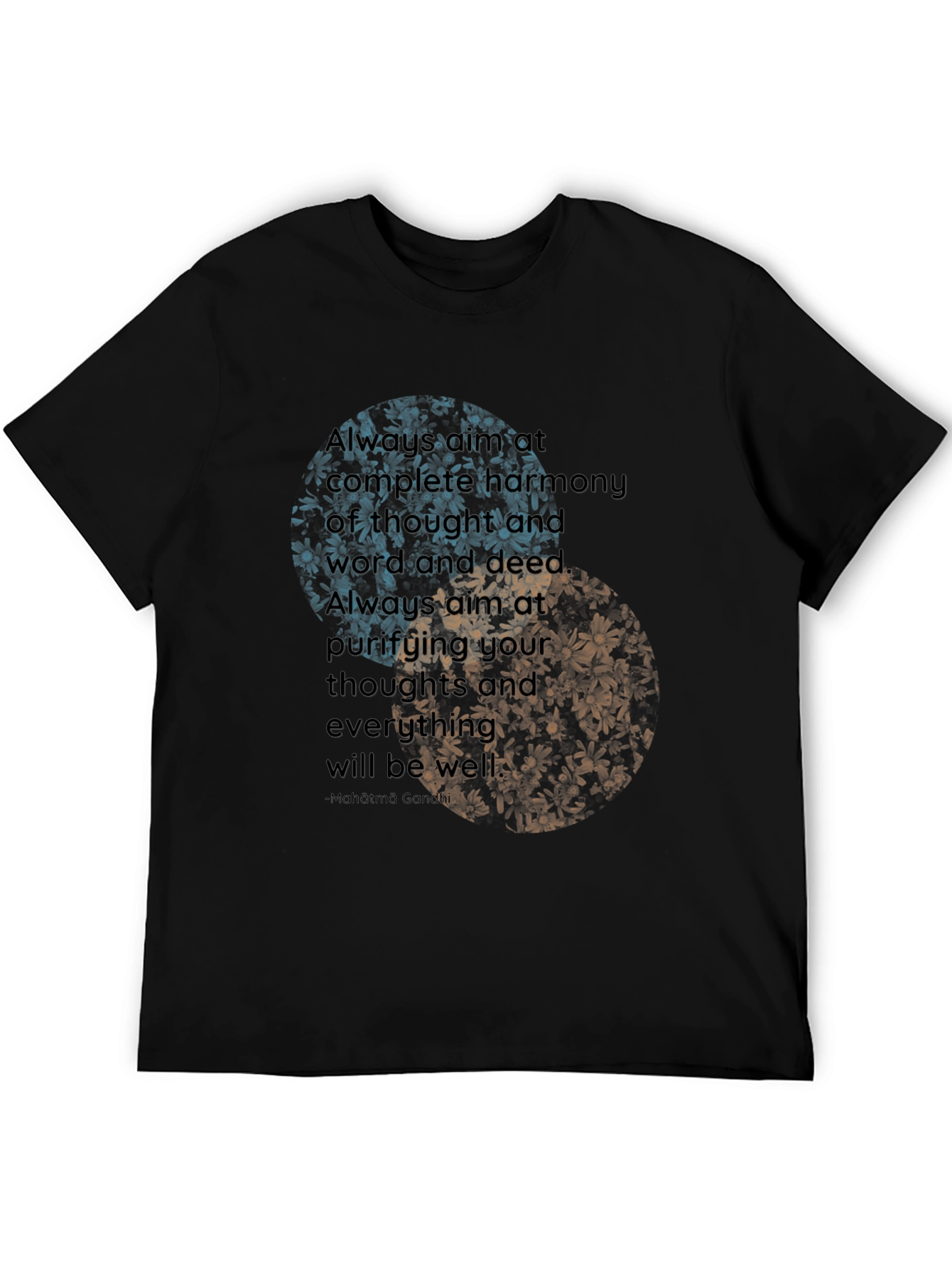 Yin Yang Floral T-Shirt - Harmony & Well-being