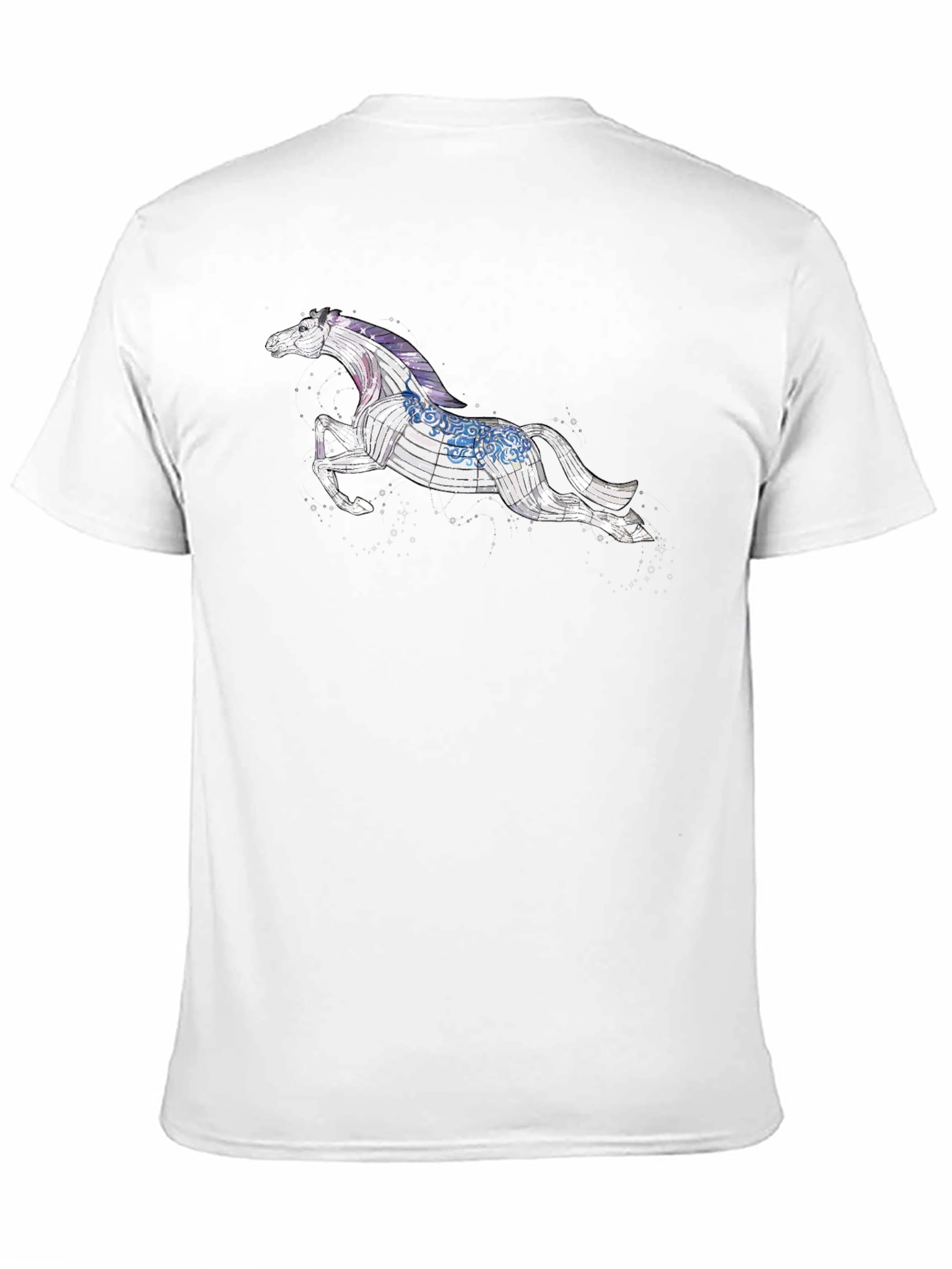Celestial Horse Graphic Tee - Black Cotton