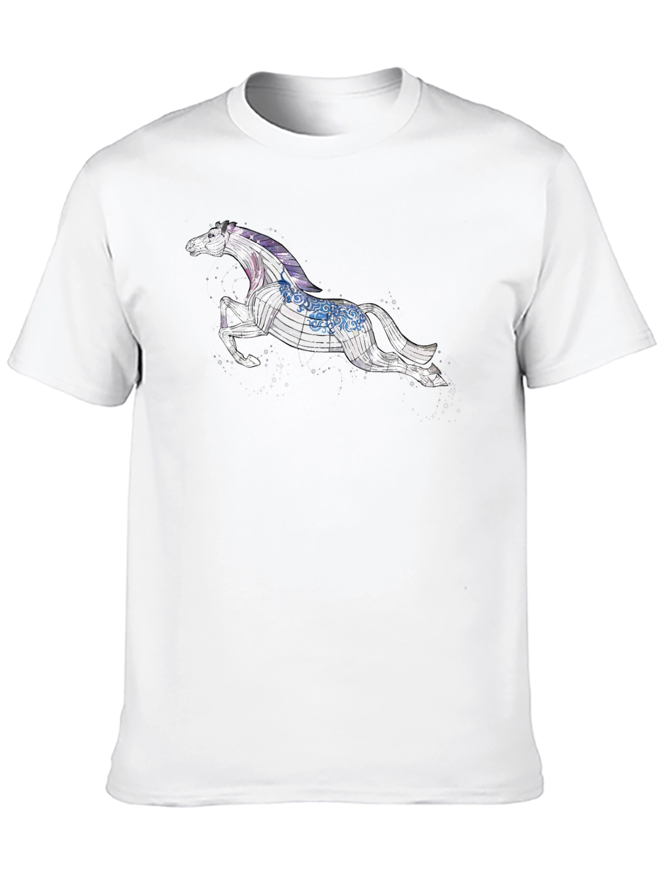 Celestial Horse Graphic Tee - Black Cotton