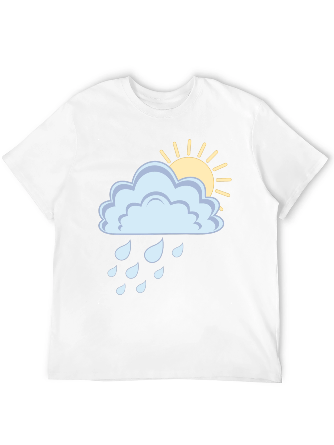 Cloud Rain Sun Graphic Tee - Black Unisex T-Shirt