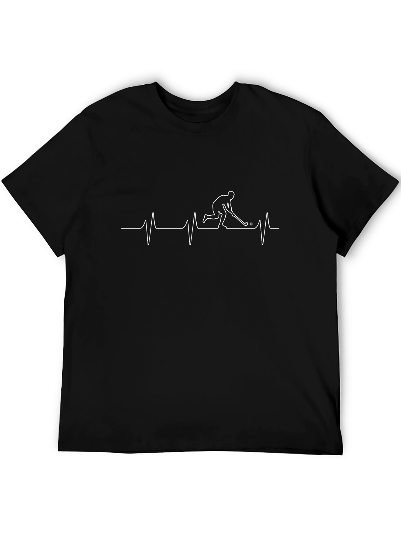 Hockey Heartbeat T-Shirt - Black Graphic Tee