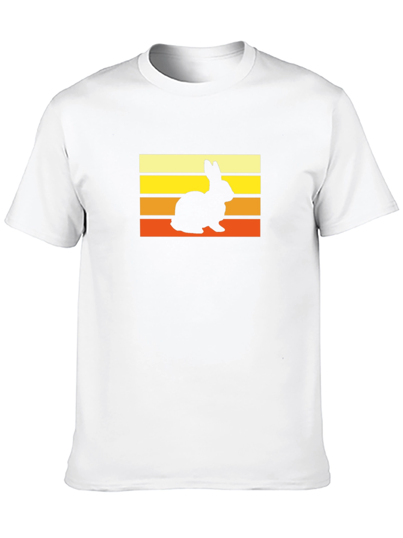 Retro Rabbit Sunset T-Shirt - Black Cotton Tee