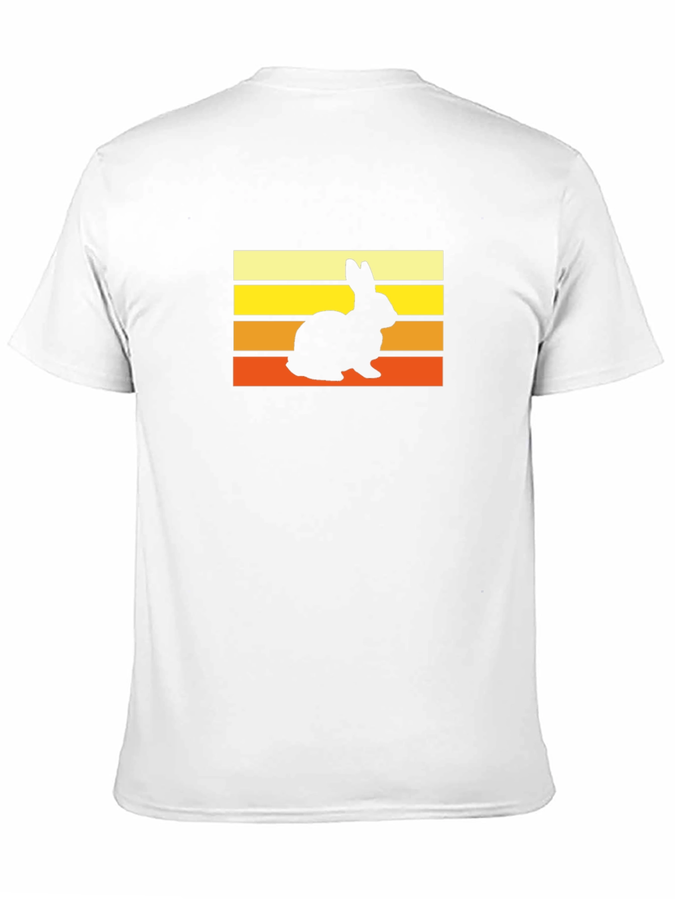 Retro Rabbit Sunset T-Shirt - Black Cotton Tee