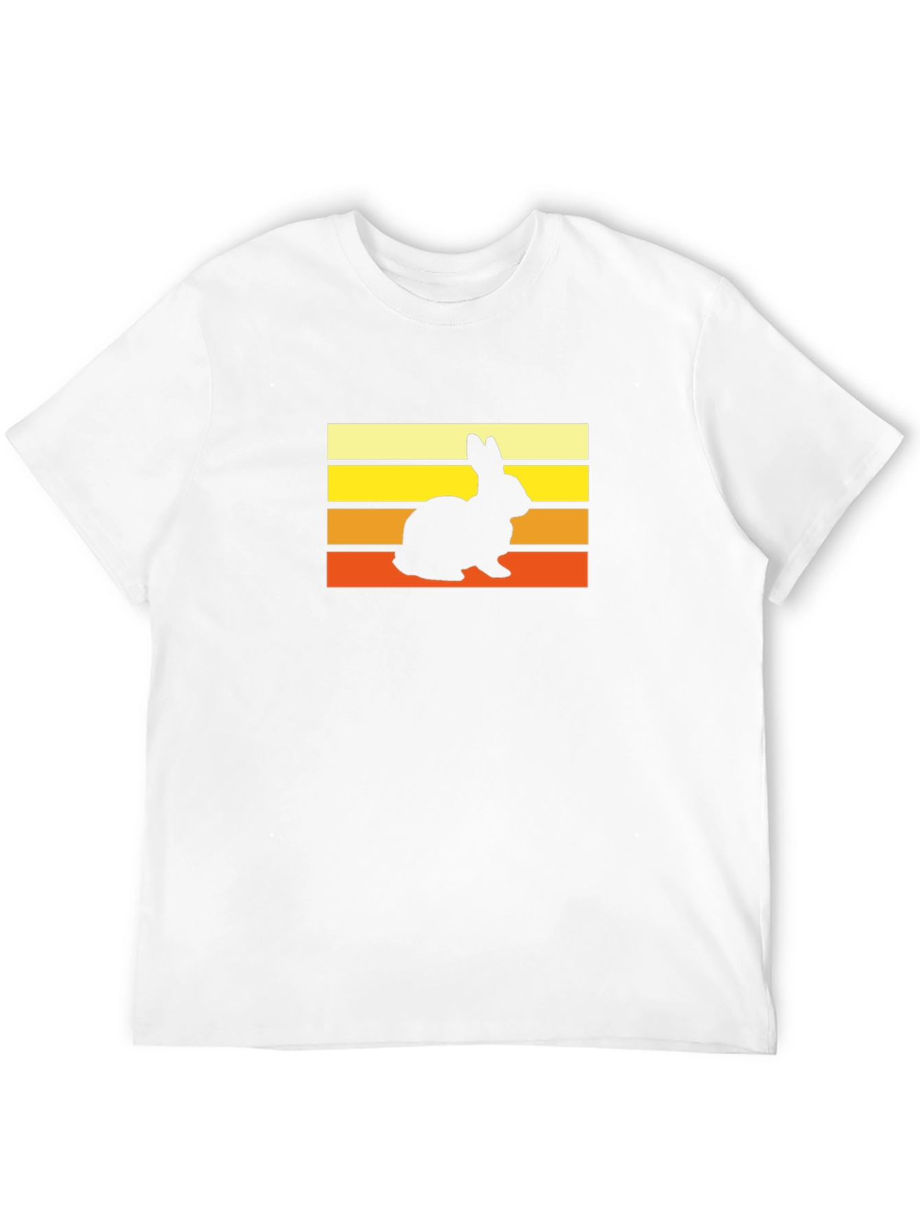 Retro Rabbit Sunset T-Shirt - Black Cotton Tee
