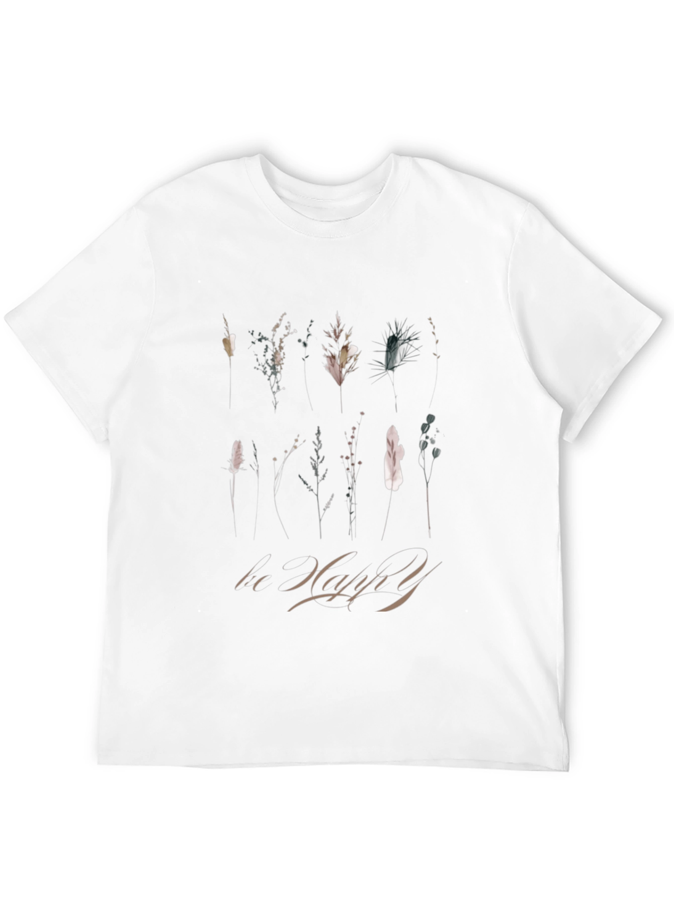 Botanical T-Shirt: Be Happy Graphic Tee