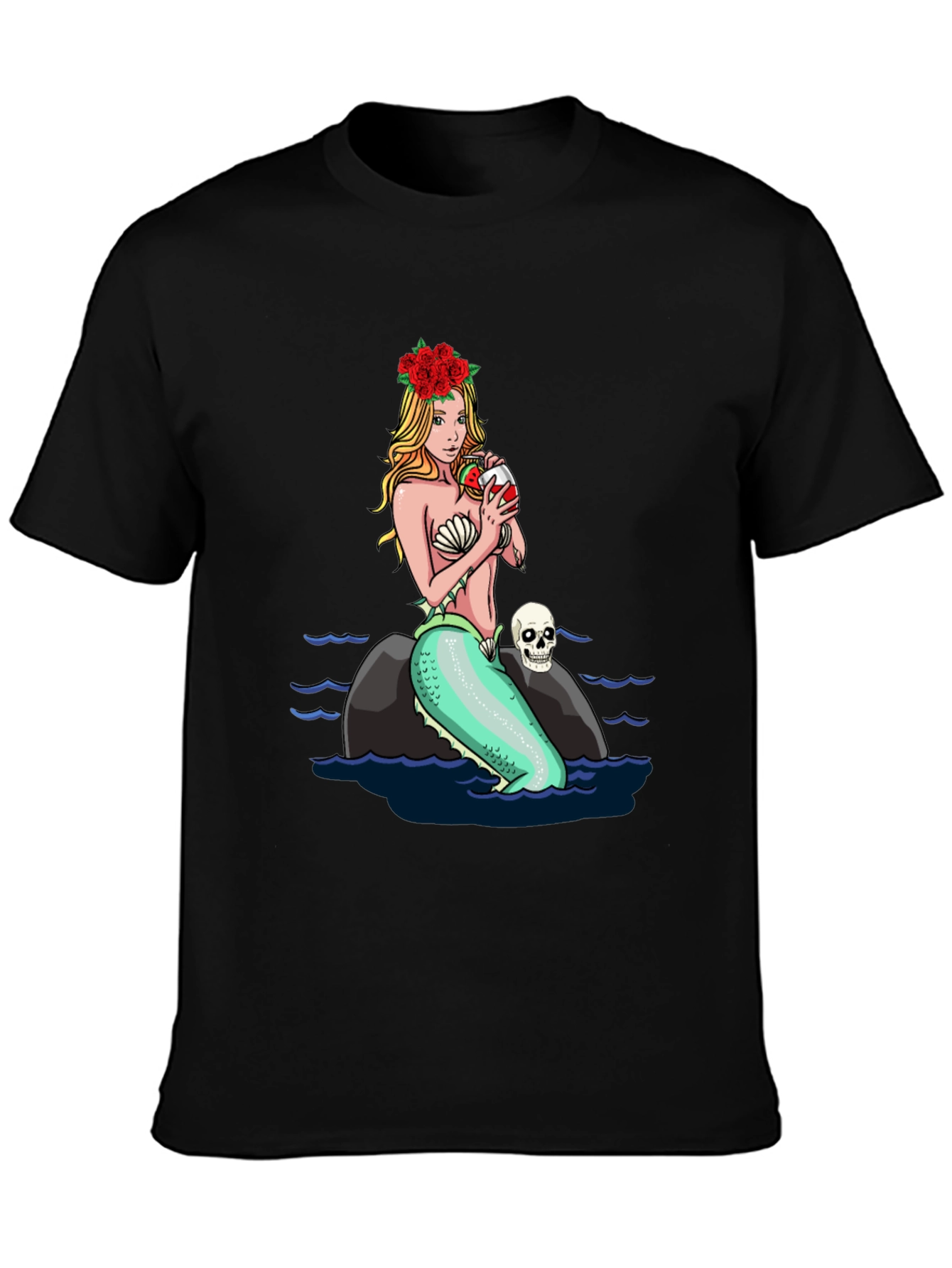 Mermaid Drinking Wine T-Shirt