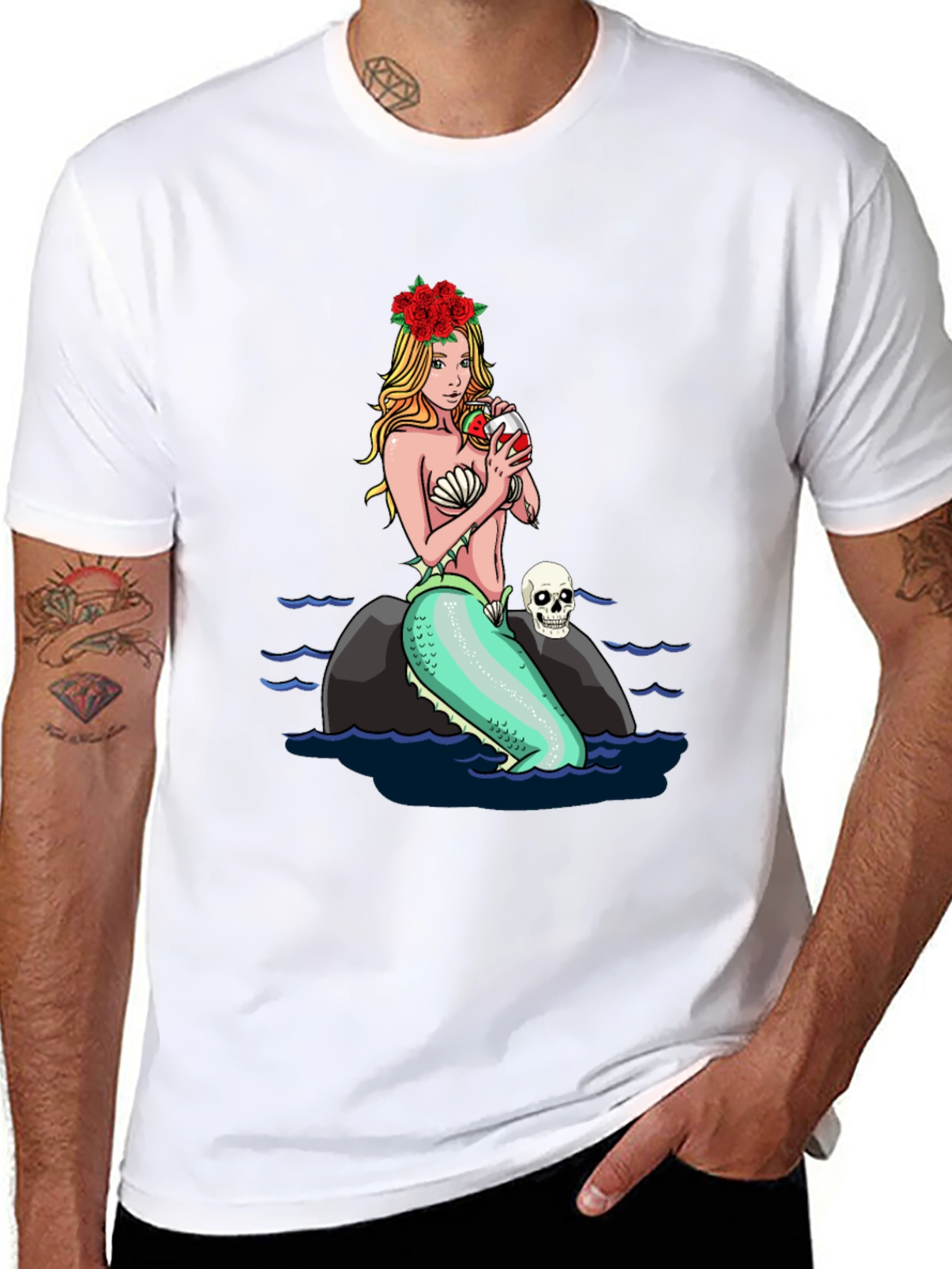 Mermaid Drinking Wine T-Shirt