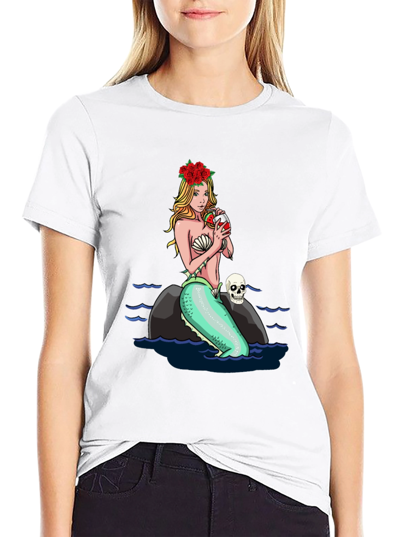 Mermaid Drinking Wine T-Shirt