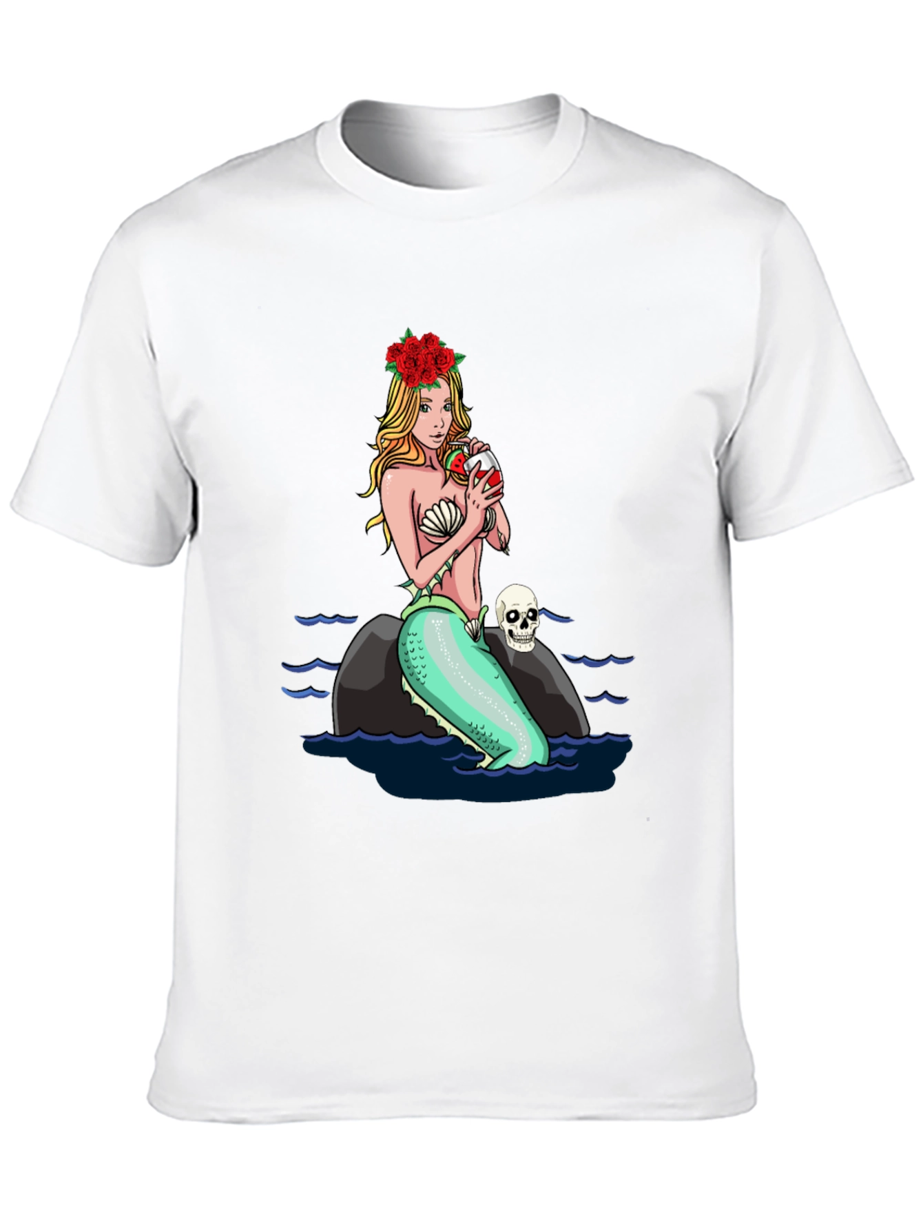 Mermaid Drinking Wine T-Shirt