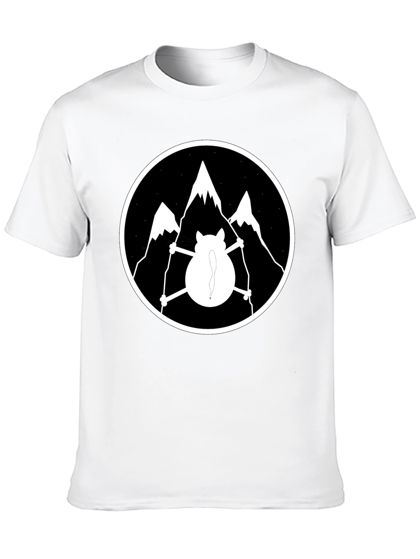 Cat Skiing Mountain Graphic T-Shirt