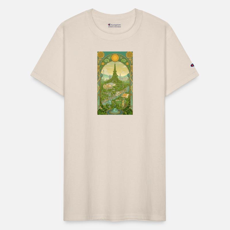 Art Nouveau Inspired Cityscape Skyline