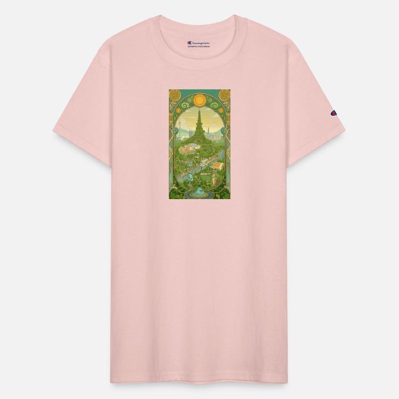 Art Nouveau Inspired Cityscape Skyline