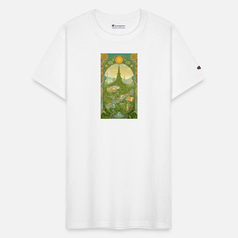 Art Nouveau Inspired Cityscape Skyline