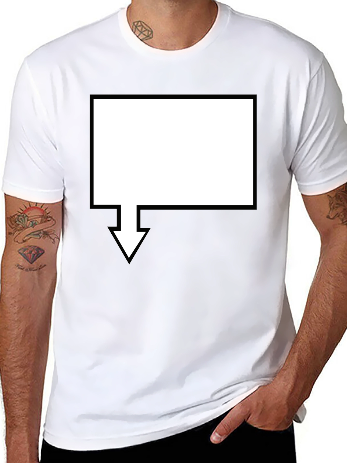 Mens Black Graphic Tee - Arrow Design