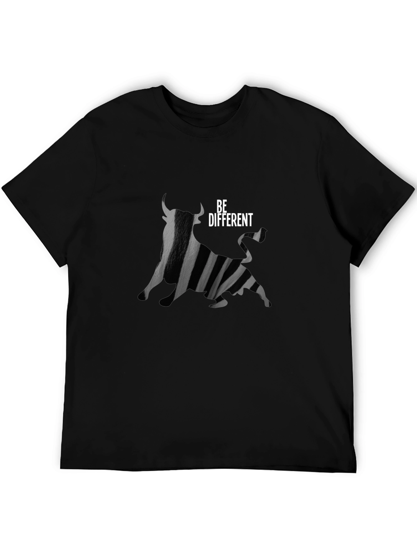 Be Different Bull Graphic Tee - Black