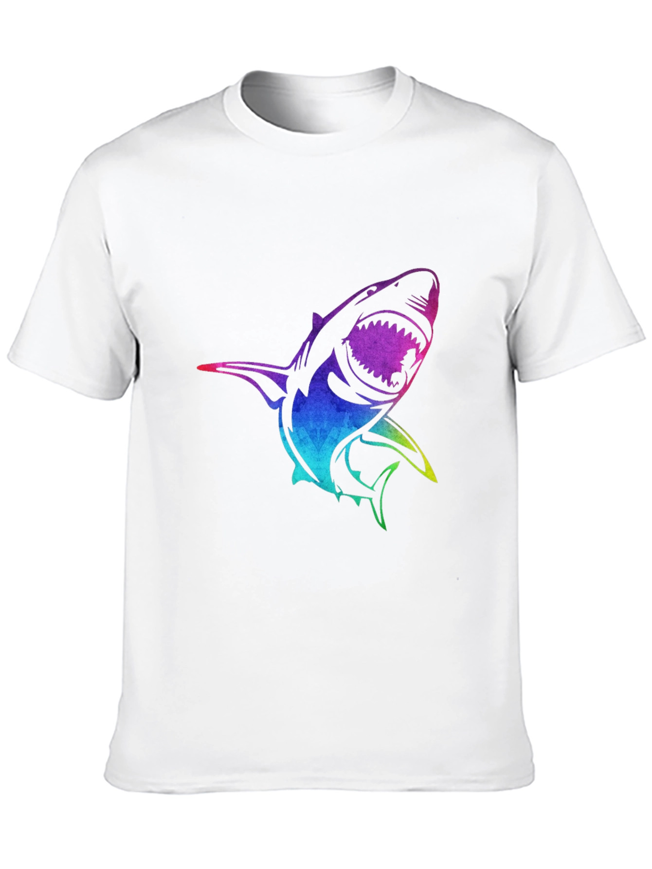 Rainbow Shark Graphic Black T-Shirt