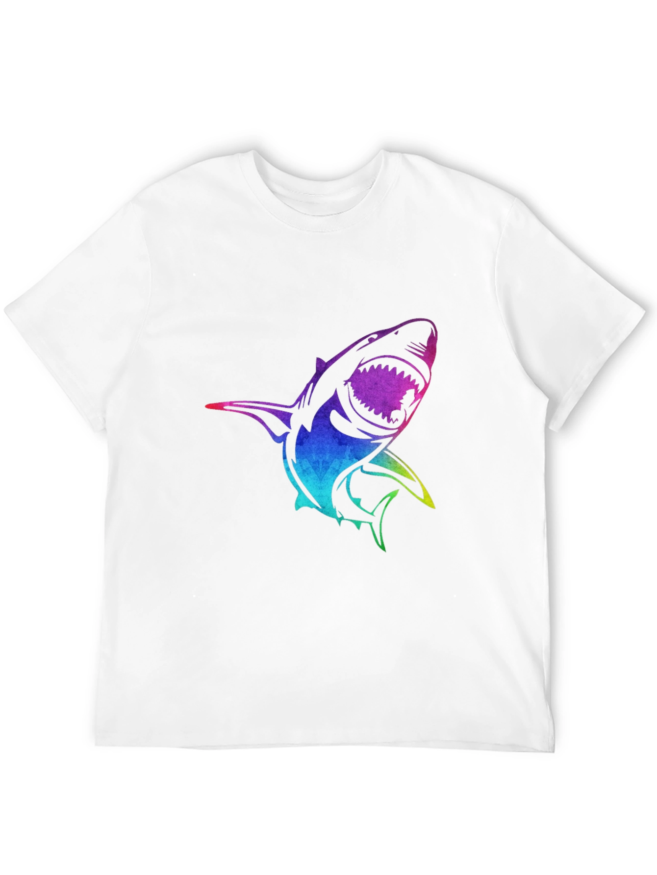 Rainbow Shark Graphic Black T-Shirt