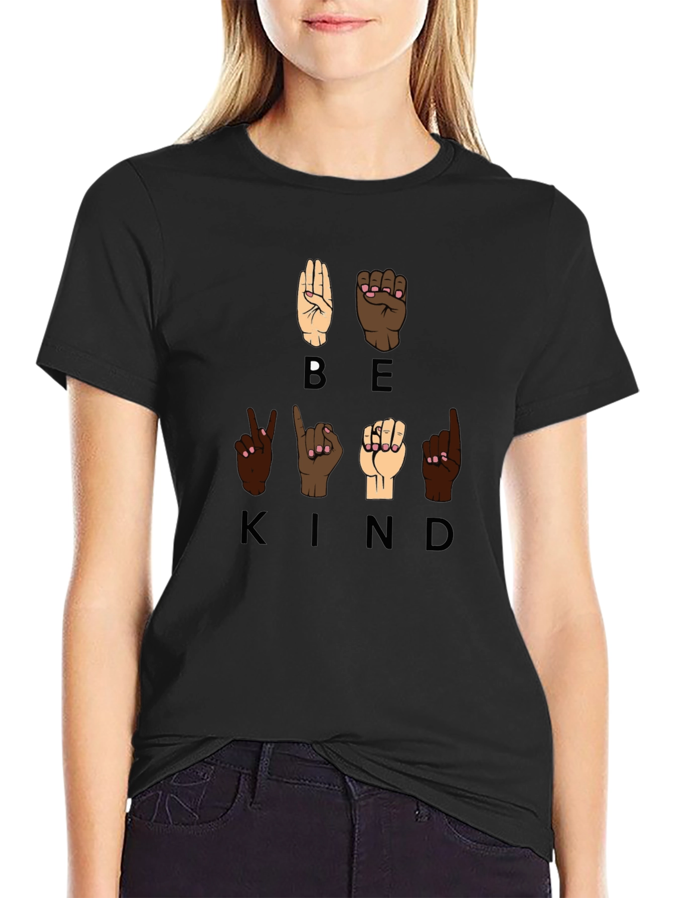 Be Kind Sign Language Graphic T-Shirt