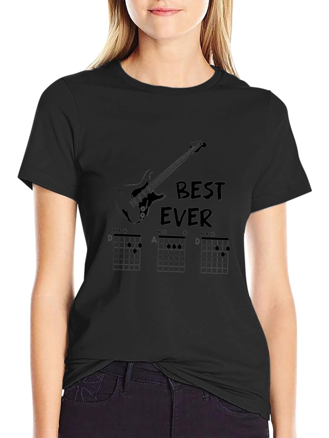 Best Ever Guitar Chords Graphic Tee - Black