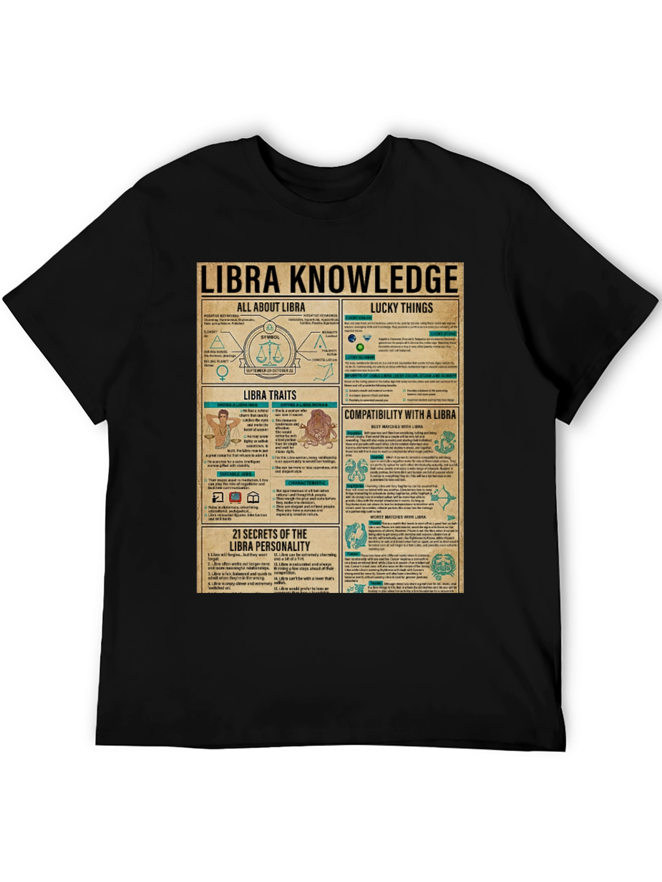 Libra Knowledge T-Shirt: Zodiac Sign Tee