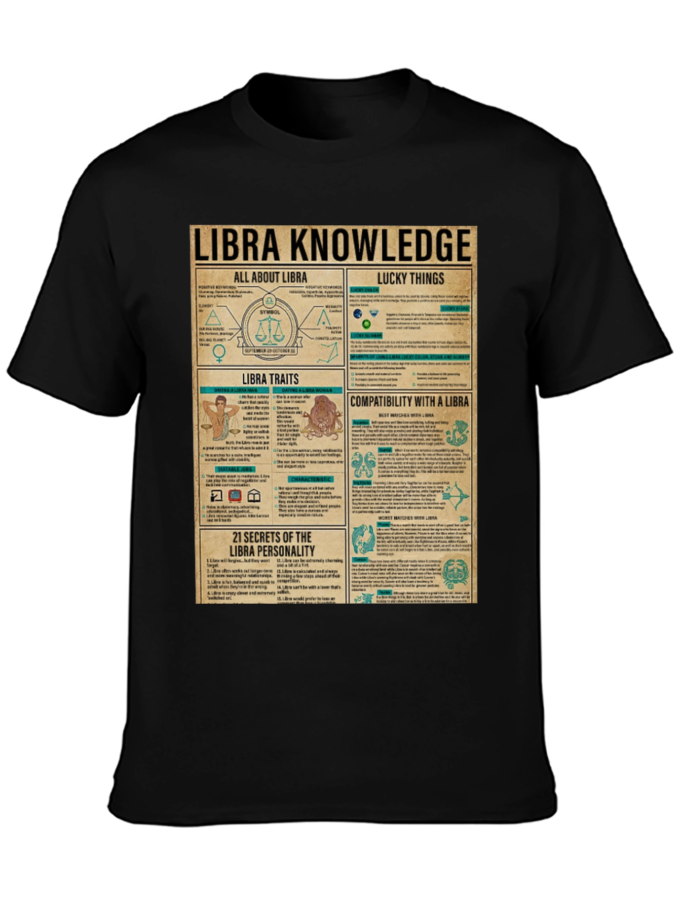 Libra Knowledge T-Shirt: Zodiac Sign Tee