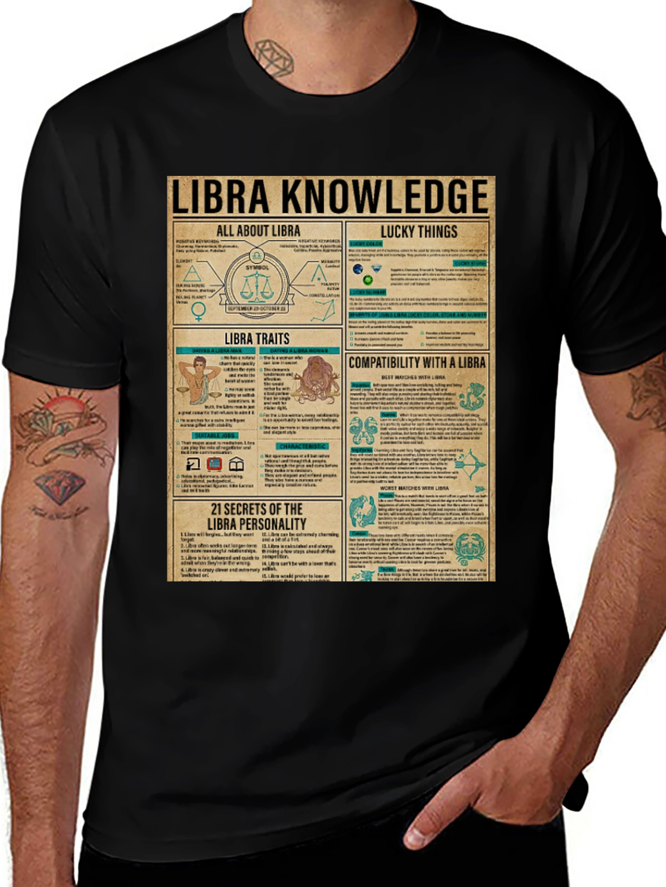 Libra Knowledge T-Shirt: Zodiac Sign Tee
